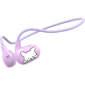 Kids Headphones, LK15 Open Ear Bluetooth Headphones with Air Conduction, Ultra-Light, 85dB Volume Limiting Wireless Headphone for Children Teens Boys Girls (Purple)