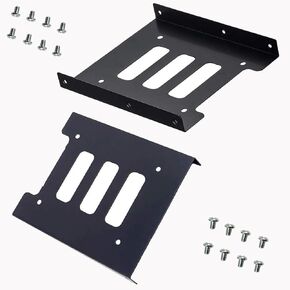 SSD Bracket 2.5 to 3.5 Mounting Bracket Hard Disk Adapter (2 Pack) (Black)