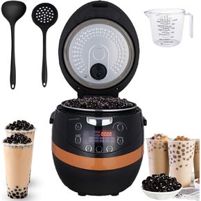 Automatic Commercial Boba Cooker 8L - 1350W Commercial Boba Maker Boba Machine for Tapioca Pearls Bubble Tea Milk Tea, Suit for Milk Tea Stores Restaurants Dessert Stores Lounge Bars-N3