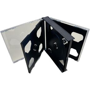 24mm Chubby Multi-Six Jewel Case (6-Disc Capacity), Black Chubby Jewel Case for CD/DVD/Game Storage (10)