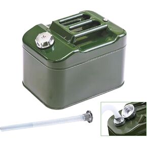 2.5 Gallon Metal Can with Flexible Nozzle System Pressure Relief Valve Safety Configuration, Square and Stable, Water Container for Camping No Bracket Required (10 Litre)