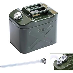 2.5 Gallon Metal Can with Flexible Nozzle System Pressure Relief Valve Safety Configuration, Square and Stable, Water Container for Camping No Bracket Required (10 Litre) in Kuwait
