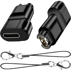 Garmin Watch Charger to Type C Adapter, 2Pack Compatible with Garmin Fenix 6 6S 6X Pro, Fenix 5 5S 5X Plus, Forerunner 745 935 945 45 45S 245, Approach S60 X10 and More