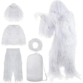 5-in-1 Ghillie Suit for Hunting, Military & Outdoor Activities, Lightweight Camouflage & Snow Ghillie Suit for Men & Kids, Adult & Youth Sizes
