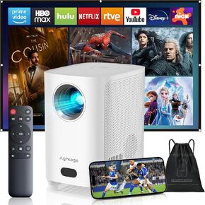 Native 1080P WiFi Bluetooth Projector – 15,000 Lumens Mini Portable Outdoor Movie Projector with Electric Focus, Compatible with TV Stick, HDMI, USB, Android
