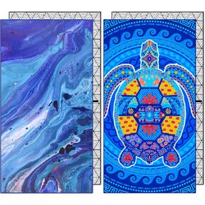 Sand Free Microfiber Beach Towels Adult-Blue River Turtlelife Quick Fast Dry Beach Oversized Accessories Travel Swim Pool Camping Essentials Lightweight Compact Packable Resistant Gifts Family