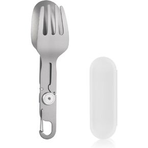 Titanium Tableware Set, 2 in 1 Removable Foldable Tableware, Fork and Spoon, with Storage Box,ifunctional Tableware, Suitable for Outdoor, Camping, Hiking, Picnic
