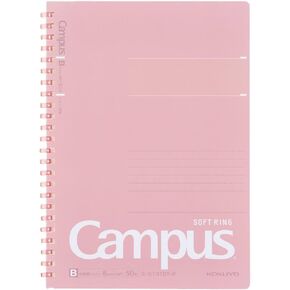 KOKUYO Spiral Lined Notebook, 10'' x 7'' Pastel Journal B5 Campus Soft Ring Notebooks with Dot 6 mm Ruled, 40 Sheets, Pink 1 Subject Notebook, Note Taking for School. Japan Import (SU-S111BT-P) in Kuwait