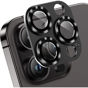 AFARER for iPhone 14 Pro/14 Pro Max Camera Lens Protector,[Strong Adsorption][Scratch-Resistant][Easy Installation],Aluminum Tempered Glass Camera Screen Protector-Black Titanium (1 PCS)