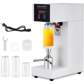 JIAWANSHUN 180W Commercial Soda Can Sealer with LCD Counter, 2.2"-6.7" Height Adjustable Seaming Machine for Soda/Aluminum/Tin Cans, 2.2" Diameter Plastic Can Sealer