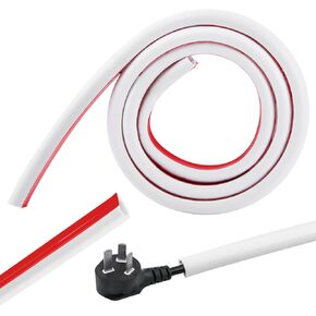 Wall Cord Hider, 39inch Self Adhesive Cable Hider Half Round Extension Cord Covers TV Cord Hider Raceway Cord Covers Wall Mounted Tv for Home and Office Gym, Exhibitions(White)