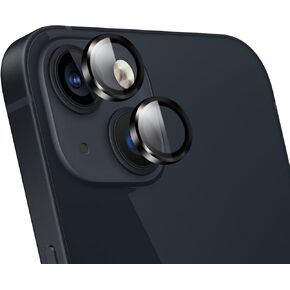 واقي عدسة الكاميرا لجهاز iPhone 14 / iPhone 14 Plus ، غطاء شاشة الكاميرا الفردي ، الزجاج المقسى 9H ، واقي العدسة غير المرئية ، وتثبيت سهلة ، ودية ، ومضادة للغطاء / خدش ، وتصوير ليلي (أسود)