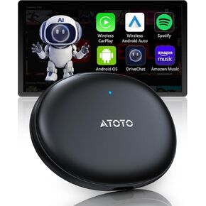 AD5 Wireless CarPlay Adapter & Android Auto Wireless Adapter, 2025 Upgrade Plug & Play Car Video Box, Ai Box CarPlay Dongle Compatible with Netflix, YouTube, Dual Wi-Fi, ChatGPT, Black