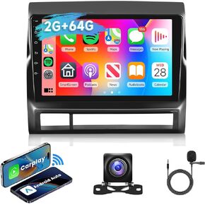 [2G+64G] Car Stereo for Toyota Tacoma 2005-2015 Android Head Unit, Wireless Carplay Android Auto Mirror Link, 10.1 Inch Touch Screen Car Radio GPS,Bluetooth, WiFi, FM RDS Radio,BT/SWC/EQ