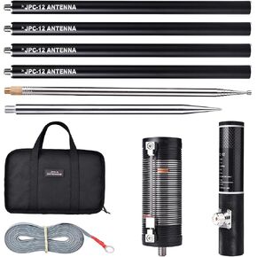 JPC-12 HF Antenna for Ham Radio, 7MHz - 50MHz All Band Vertical Antenna with Slide Regulator, 40m - 6m, 8 Bands, Portable for Outdoor Use