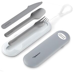 Felix - Compact Portable stainless steel Cutlery set with case | Pocket Utensil set | Travel Utensils with case | Camping| Utensils set for Lunch box| Utility cutlery set | Portable Silverware