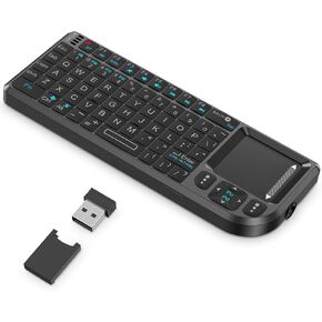 Mini Keyboard with Touchpad, 2.4G+Bluetooth Wireless Portable Keyboard, Ultra-Thin Portable USB Charging for PC/Tablet/TV/Smartphone