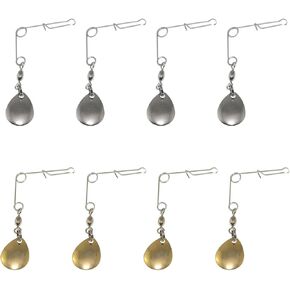 10pcs Fishing Spinnerbait Reflective Rays Balance Accessories (Gold/Silver) Teardrop Shape Fishing Gear Accessories