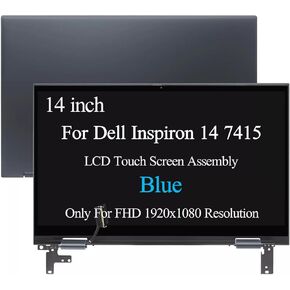 14.0" Complete Assembly for Dell Inspiron 14 7415 2-in-1 P147G P147G001 FHD 1920x1080 LCD Full Top Touch Screen Digitizer(Blue)