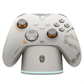 Thunderobot G80 1000Hz ألعاب اللاسلكية لجهاز NS/PC/IOS/Android مع شحن قفص الاتهام ، أبيض قابلة للتعديل في القاعة ، مشغلات تبديل القوة ثنائية الوضع ، مفاتيح Micro Micro ، RGB الخلفية البيضاء