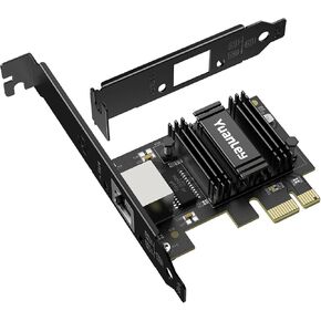 2.5G PCIe Network Card, YuanLey 2.5 Gigabit PCI Express Ethernet Adapter with Realtek RTL8125B, 2500Mbps NIC Card RJ45 LAN Controller for PC Windows/Linux/MAC OS with Low-Profile Bracket