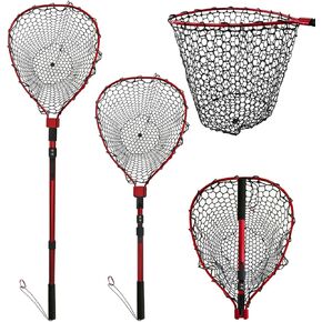 Fishing net (Retractable 19.68, Red, 48in)