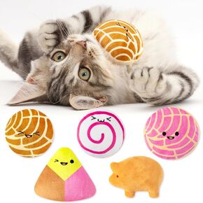 L1 -Rabe Mexican Concha Catnip Toys 5pcs Cafecito Conchas Pan Dulce Toys Interactive Cat Toys لعشاق القطط هدايا القطة الداخلية مضغ اللعنة تمرينات لعب اللوازم Catnip Catmint Pet Pet Hirdents Birthday