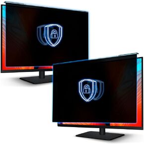 VINTEZ 1 Pack 23" 16:9 and 1 Pack 17"-19" 5:4 Computer Privacy Screen Filter for Widescreen Computer Monitors - Monitor Frame Hanging Type - Privacy Screens Bundle