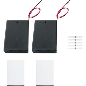2pcs AA حامل البطارية حامل البطارية ، (3 × 1.5 فولت) حامل بطارية 4.5 فولت AA ، 3 حاملي بطارية AA مع خيوط ، مع ملصقات سحرية وموصلات الأسلاك