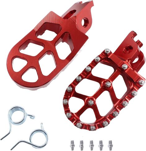Motrcycle CNC Aluminum Footpeg Foot Pegs+Brake Clutch lever For CRF150F CRF230F 2003-2019 Dirt Pit Bike (Red) in Saudi Arabia