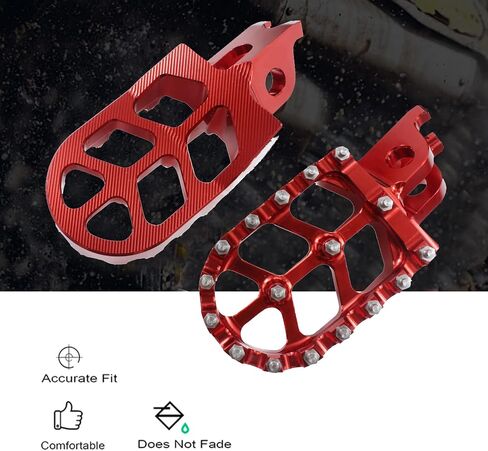 Motrcycle CNC Aluminum Footpeg Foot Pegs+Brake Clutch lever For CRF150F CRF230F 2003-2019 Dirt Pit Bike (Red) in Saudi Arabia