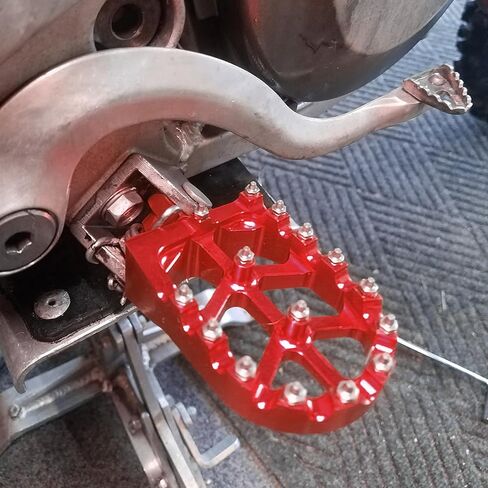 Motrcycle CNC Aluminum Footpeg Foot Pegs+Brake Clutch lever For CRF150F CRF230F 2003-2019 Dirt Pit Bike (Red) in Saudi Arabia