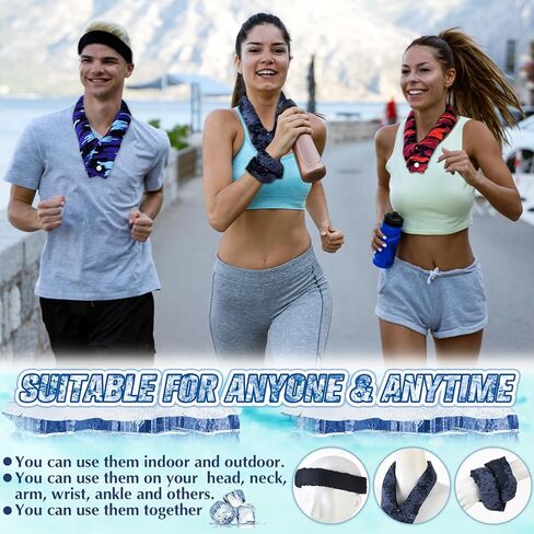 Tarpop Camo Cooling Neck Wraps Scarf with Snap Buttons Ice Cooling Bandana Headband for Hot Weather Outdoor Neck Cooler in Saudi Arabia