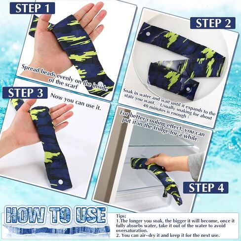 Tarpop Camo Cooling Neck Wraps Scarf with Snap Buttons Ice Cooling Bandana Headband for Hot Weather Outdoor Neck Cooler in Saudi Arabia