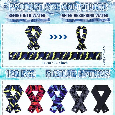 Tarpop Camo Cooling Neck Wraps Scarf with Snap Buttons Ice Cooling Bandana Headband for Hot Weather Outdoor Neck Cooler in Saudi Arabia