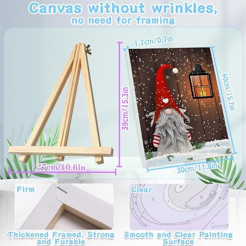 Christmas Paint by Numbers Kit for Adults Beginner with Frame Box Pack, Wooden Easel DIY Bonfire Chair Cardinal Adult Paint by Number Kits for Home Decor 12x16in in Saudi Arabia