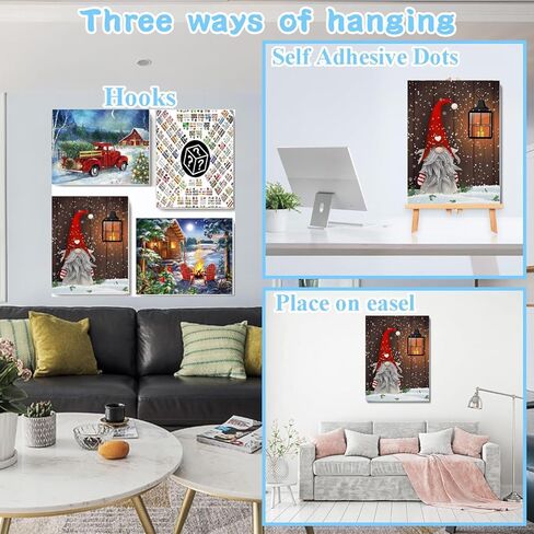 Christmas Paint by Numbers Kit for Adults Beginner with Frame Box Pack, Wooden Easel DIY Bonfire Chair Cardinal Adult Paint by Number Kits for Home Decor 12x16in in Saudi Arabia