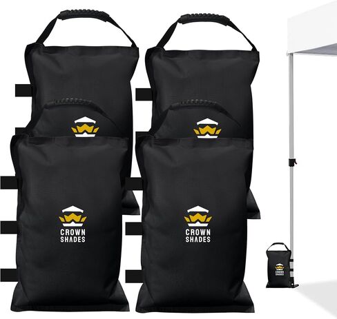 CROWN SHADES Sand Bags for Canopy Legs (112 LBS) Sandbags for Weight, Canopy Tent Weights, Pop Up Tent Weights Bags, Black (Without Sand) in Saudi Arabia