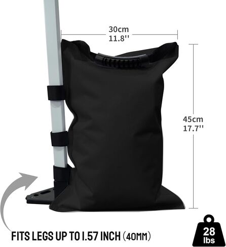 CROWN SHADES Sand Bags for Canopy Legs (112 LBS) Sandbags for Weight, Canopy Tent Weights, Pop Up Tent Weights Bags, Black (Without Sand) in Saudi Arabia