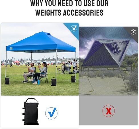 CROWN SHADES Sand Bags for Canopy Legs (112 LBS) Sandbags for Weight, Canopy Tent Weights, Pop Up Tent Weights Bags, Black (Without Sand) in Saudi Arabia