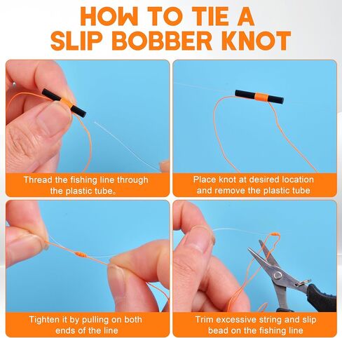 SILANON Bobber Stops for Fishing Floats,100/200pcs Slip Bobber Stops with Plastic Beads Bobber Stoppers for Fishing Line Float Bobber Stops String Knots Freshwater Saltwater in Kuwait