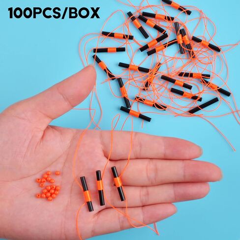 SILANON Bobber Stops for Fishing Floats,100/200pcs Slip Bobber Stops with Plastic Beads Bobber Stoppers for Fishing Line Float Bobber Stops String Knots Freshwater Saltwater in Kuwait
