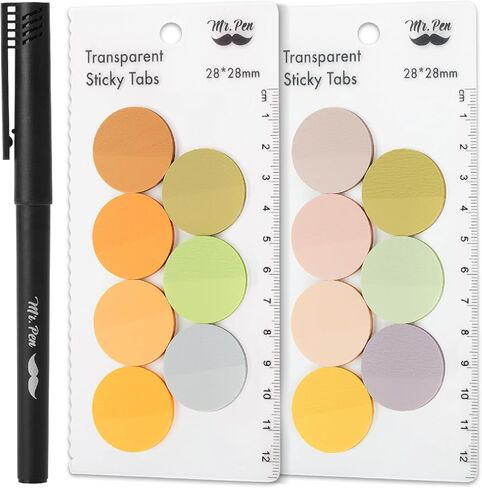 Mr. Pen- Transparent Sticky Note Set, 560Sheets, Colorful, Round Transparent Sticky Notes Set, Bible Sticky Notes Clear Sticky Notes Transparent, Bible Notes, Transparent Sticky Notes for Bible Study in Saudi Arabia