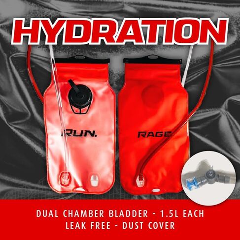 RAVERUNNER® Dino Festival Water Backpack - Dual Chamber Hydration - 3L Insulated Water Backpack for Raves, Festivals, Hiking, Running - Festival Hydration Pack for Hydration Backpack Rave in Saudi Arabia