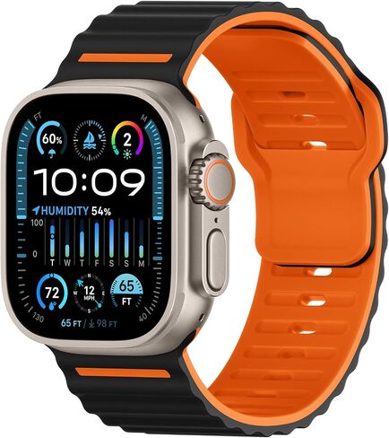 Getino for Apple Wacth Ocean Bands Compatible with Apple Watch Ultra 2/ Ultra Band 49mm Men, Soft Strap for Apple Watch Bands 46mm 45mm 44mm 42mm, Sport Band for iWatch Series 10 9 8 7 6 5 4 3 2 1 SE in Kuwait
