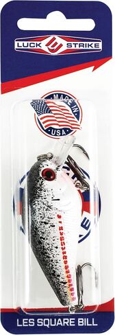 Luck E Strike 2 Inch Square Bill Crankbait, Made in The USA in Saudi Arabia