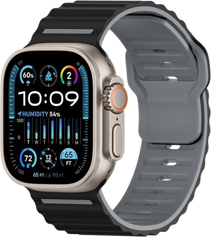 Getino for Apple Wacth Ocean Bands متوافقة مع Apple Watch Ultra 2/ Ultra Band 49mm Men ، حزام ناعم لشرائط Apple Watch 46mm 45mm 44mm 42mm ، فرقة رياضية لـ Iwatch Series 10 9 8 7 6 5 4 3 2 1 SE in Kuwait