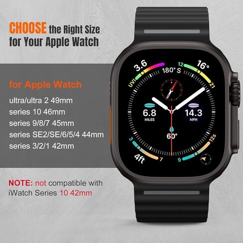 Getino for Apple Wacth Ocean Bands متوافقة مع Apple Watch Ultra 2/ Ultra Band 49mm Men ، حزام ناعم لشرائط Apple Watch 46mm 45mm 44mm 42mm ، فرقة رياضية لـ Iwatch Series 10 9 8 7 6 5 4 3 2 1 SE in Kuwait