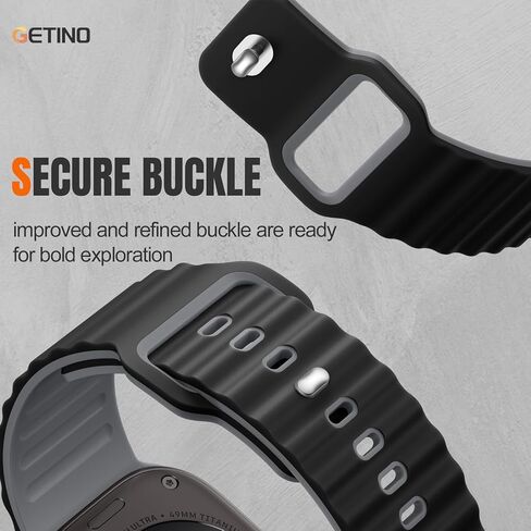 Getino for Apple Wacth Ocean Bands متوافقة مع Apple Watch Ultra 2/ Ultra Band 49mm Men ، حزام ناعم لشرائط Apple Watch 46mm 45mm 44mm 42mm ، فرقة رياضية لـ Iwatch Series 10 9 8 7 6 5 4 3 2 1 SE in Kuwait