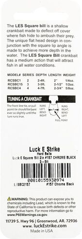 Luck E Strike 2 Inch Square Bill Crankbait, Made in The USA in Saudi Arabia